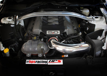HPS Red Shortram Air Intake + Heat Shield for 2015-2017 Ford Mustang GT V8 5.0L