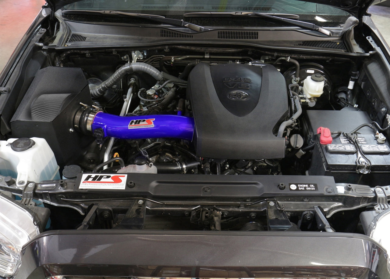 HPS Blue Shortram Air Intake + Heat Shield for 2016-2022 Toyota Tacoma 3.5L V6