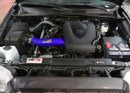 HPS Blue Shortram Air Intake + Heat Shield for 2016-2022 Toyota Tacoma 3.5L V6