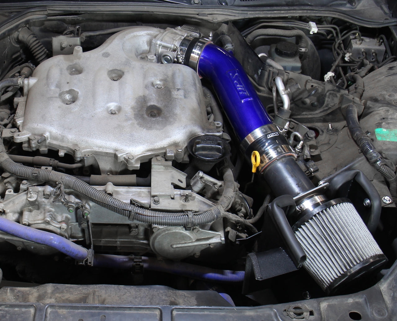 HPS Blue Shortram Air Intake + Heat Shield for 2003-2007 Infiniti G35 Coupe 3.5L V6