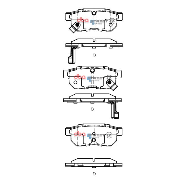 1998-2001 Acura Integra & More | DBA SSEV Street Series Brake Pads [Rear] | DB1163SSEV
