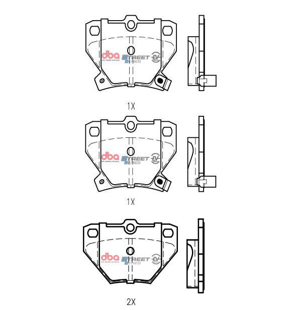 2000-2005 Toyota Celica & More | DBA SSEV Street Series Brake Pads [Rear] | DB1429SSEV