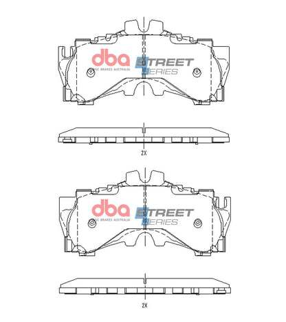 2019-2021 Lexus LS500h & More | DBA SS Street Series Brake Pads [Front] | DB15150SS