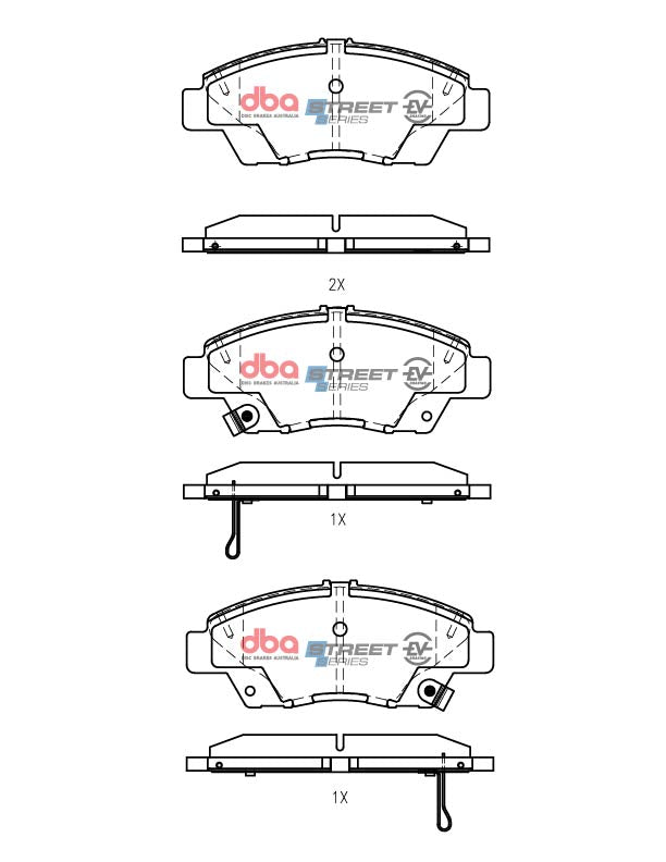 2012-2014 Honda CR-Z & More | DBA SSEV Street Series Brake Pads [Front] | DB1991SSEV