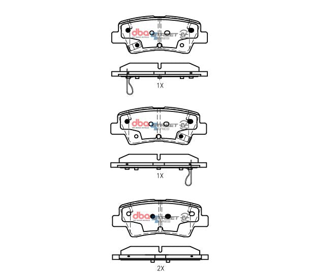 2019-2022 Hyundai Accent & More | DBA SSEV Street Series Brake Pads [Rear] | DB2076SSEV