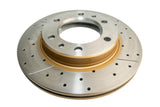 1983-1989 Toyota Land Cruiser | DBA Street Series Gold Cross-Drilled/Slotted Brake Rotor [Front] | DBA151X