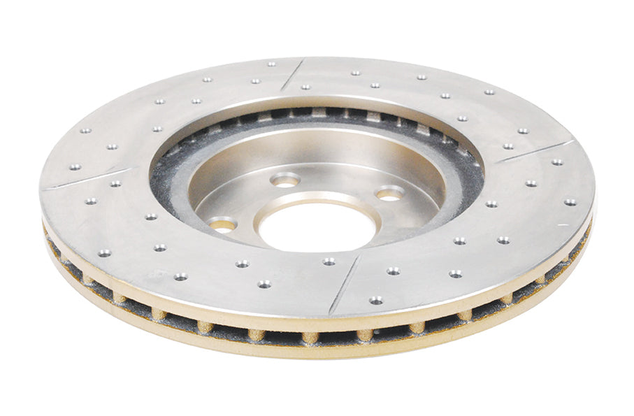 2006-2008 Chrysler PT Cruiser & More | DBA Street Series Gold Cross-Drilled/Slotted Brake Rotor [Front] | DBA167X