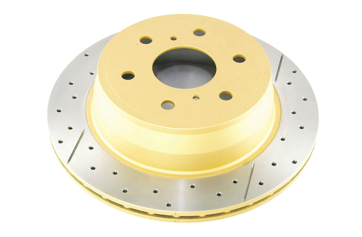 2007-2011 GMC Yukon & More | DBA Street Series Gold Cross-Drilled/Slotted Brake Rotor [Rear] | DBA2011X