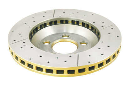 2005-2010 Ford Mustang & More | DBA Street Series Gold Cross-Drilled/Slotted Brake Rotor [Front] | DBA2113X
