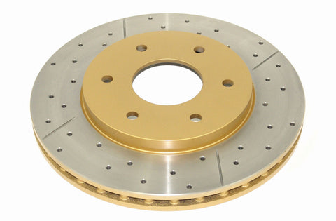2004-2006 INFINITI QX56 & More | DBA Street Series Gold Cross-Drilled/Slotted Brake Rotor [Front] | DBA2306X