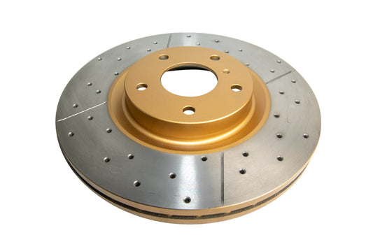 2006-2010 INFINITI M35 & More | DBA Street Series Gold Cross-Drilled/Slotted Brake Rotor [Front] | DBA2308X