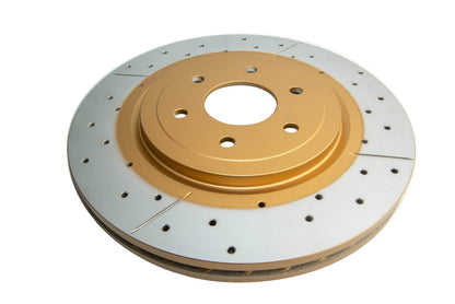 2010-2011 Nissan Pathfinder & More | DBA Street Series Gold Cross-Drilled/Slotted Brake Rotor [Front] | DBA2312X