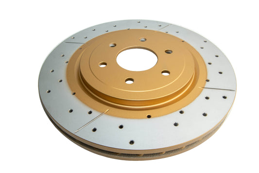 2010-2011 Nissan Pathfinder & More | DBA Street Series Gold Cross-Drilled/Slotted Brake Rotor [Front] | DBA2312X