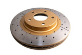 2002-2006 INFINITI Q45 & More | DBA Street Series Gold Cross-Drilled/Slotted Brake Rotor [Front] | DBA2327X