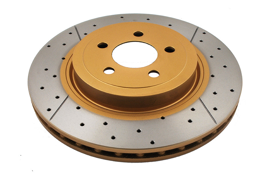 2005-2008 Chrysler 300 & More | DBA Street Series Gold Cross-Drilled/Slotted Brake Rotor [Front] | DBA2438X