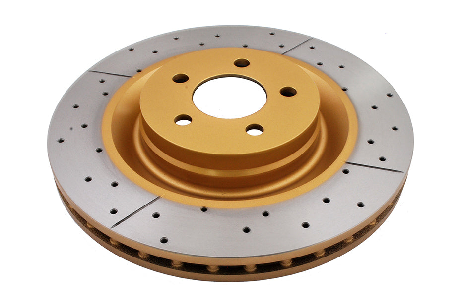 2005-2008 Chrysler 300 & More | DBA Street Series Gold Cross-Drilled/Slotted Brake Rotor [Front] | DBA2444X