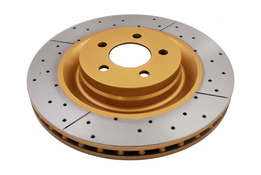 2005-2008 Chrysler 300 & More | DBA Street Series Gold Cross-Drilled/Slotted Brake Rotor [Front] | DBA2444X