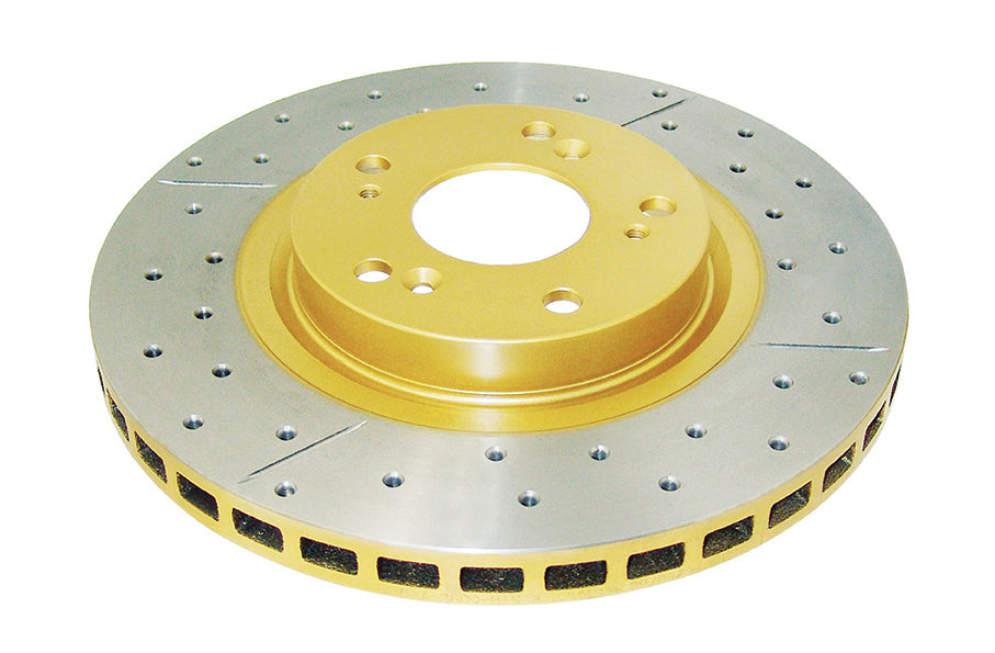 2002-2006 Acura RSX & More | DBA Street Series Gold Cross-Drilled/Slotted Brake Rotor [Front] | DBA2500X