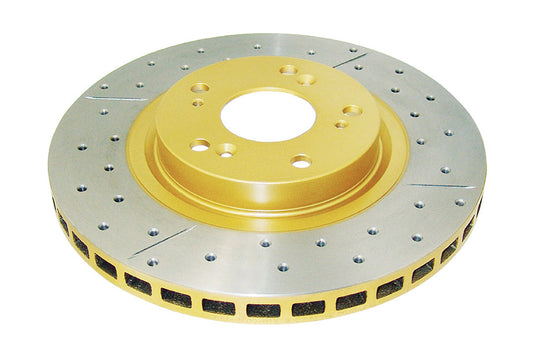 2002-2006 Acura RSX & More | DBA Street Series Gold Cross-Drilled/Slotted Brake Rotor [Front] | DBA2500X