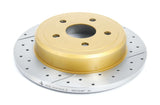 2005-2008 Jeep Grand Cherokee & More | DBA Street Series Gold Cross-Drilled/Slotted Brake Rotor [Rear] | DBA2531X