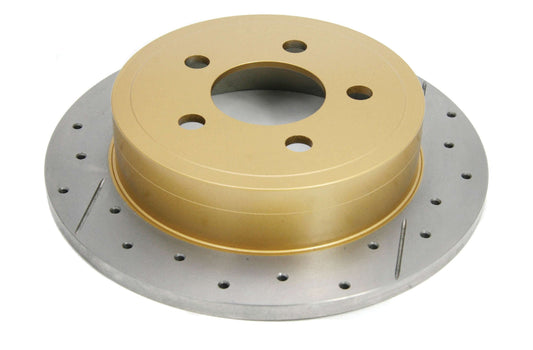2003-2007 Jeep Liberty & More | DBA Street Series Gold Cross-Drilled/Slotted Brake Rotor [Rear] | DBA2535X