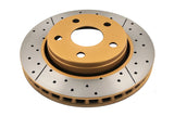 2007-2010 Jeep Wrangler & More | DBA Street Series Gold Cross-Drilled/Slotted Brake Rotor [Front] | DBA2536X