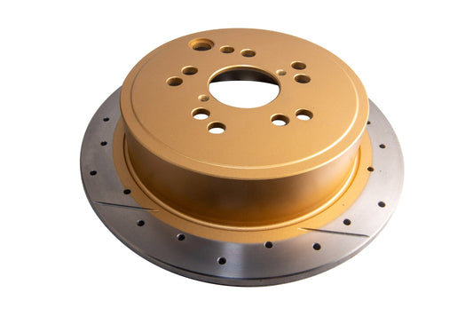 2009-2013 Subaru Forester & More | DBA Street Series Gold Cross-Drilled/Slotted Brake Rotor [Rear] | DBA2659X-10