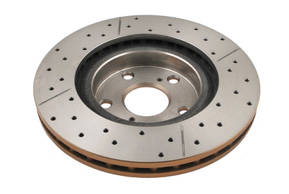 2013-2018 Toyota Avalon & More | DBA Street Series Gold Cross-Drilled/Slotted Brake Rotor [Front] | DBA2709X