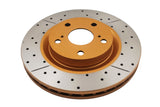 2013-2018 Toyota Avalon & More | DBA Street Series Gold Cross-Drilled/Slotted Brake Rotor [Front] | DBA2709X