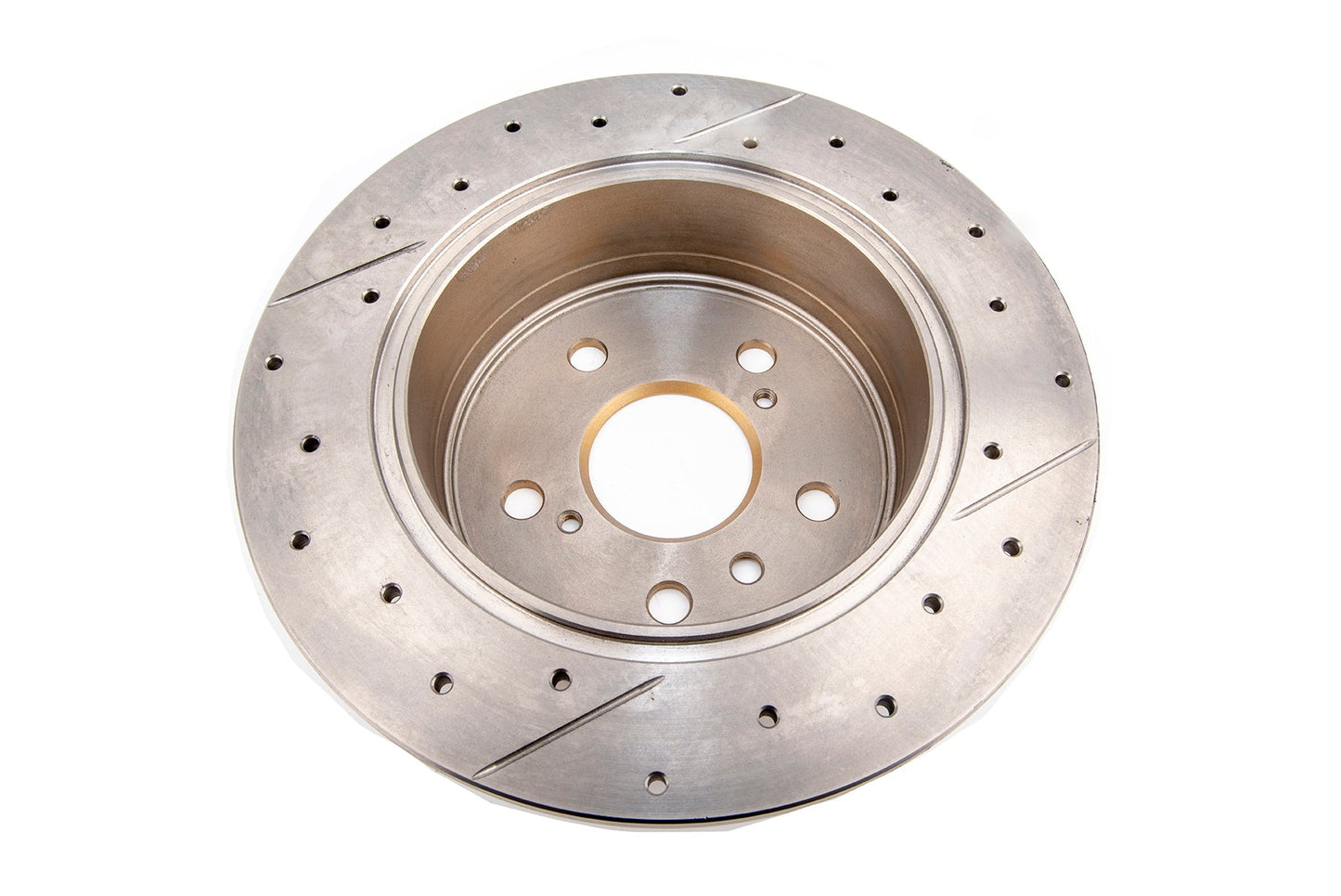 2013-2018 Toyota Avalon & More | DBA Street Series Gold Cross-Drilled/Slotted Brake Rotor [Rear] | DBA2713X