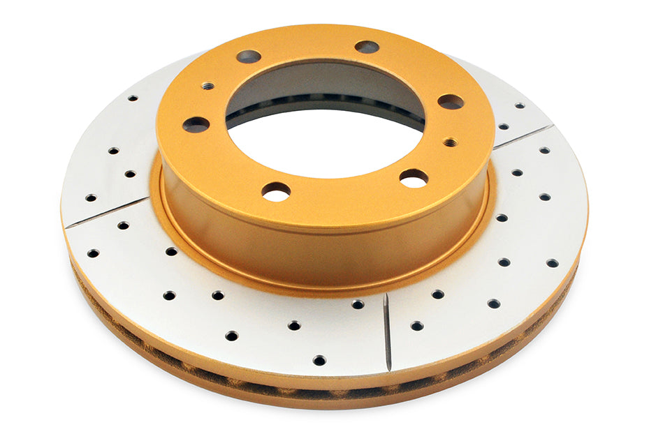 2001-2007 Toyota Highlander & More | DBA Street Series Gold Cross-Drilled/Slotted Brake Rotor [Front] | DBA2714X
