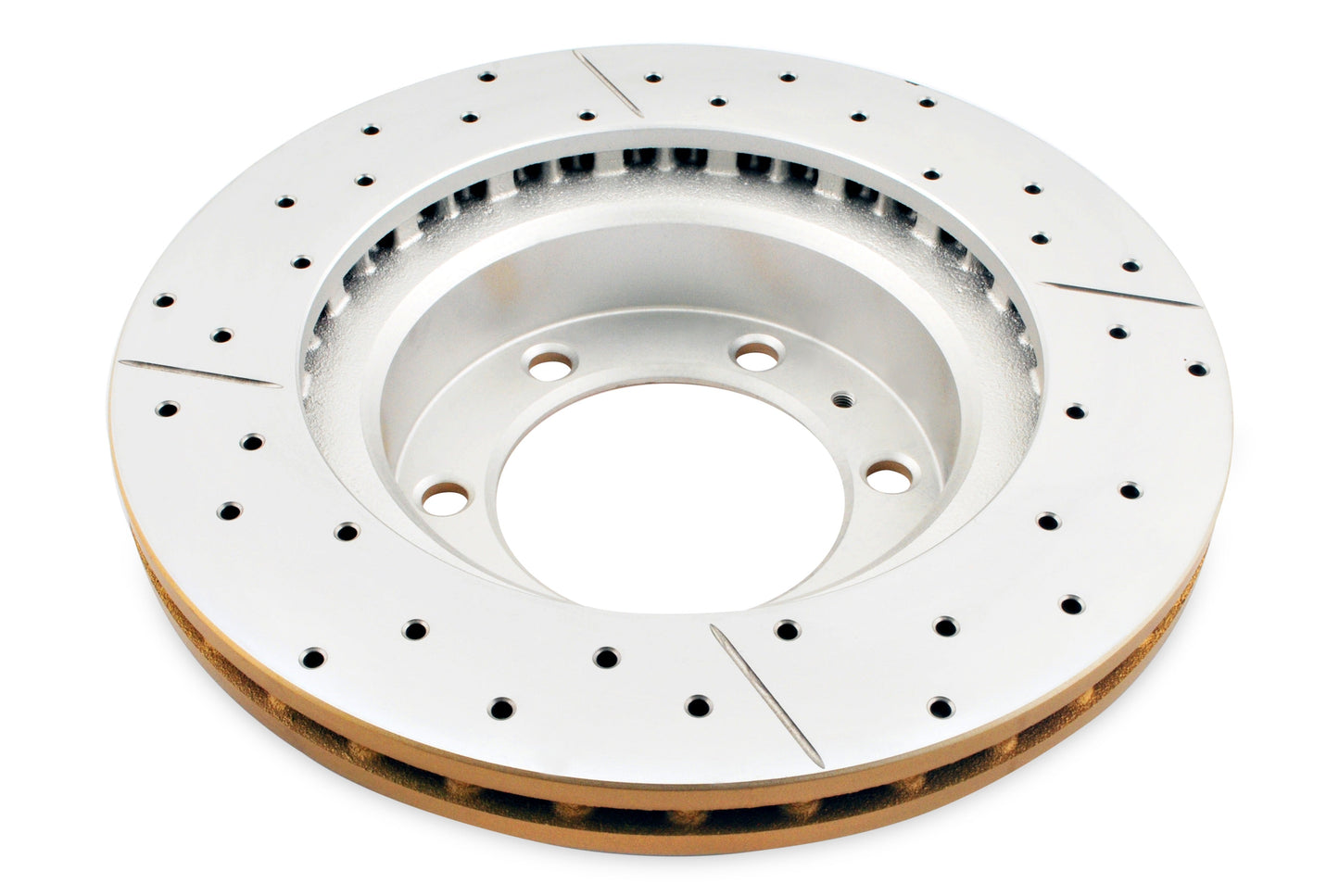 2003-2009 Toyota 4Runner & More | DBA Street Series Gold Cross-Drilled/Slotted Brake Rotor [Front] | DBA2716X