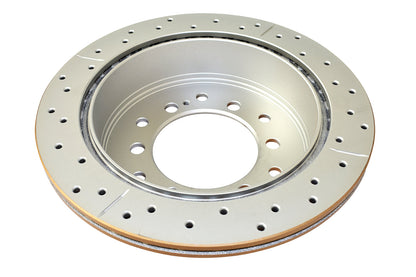2020-2022 Toyota 4Runner & More | DBA Street Series Gold Cross-Drilled/Slotted Brake Rotor [Rear] | DBA2737X