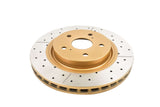 2021-2022 Toyota Avalon & More | DBA Street Series Gold Cross-Drilled/Slotted Brake Rotor [Front] | DBA2744X