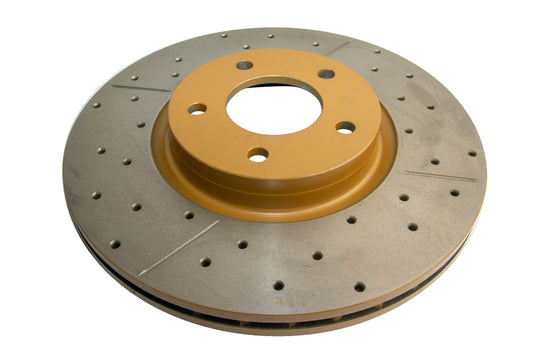2007-2011 Mazda 3 | DBA Street Series Gold Cross-Drilled/Slotted Brake Rotor [Front] | DBA2962X