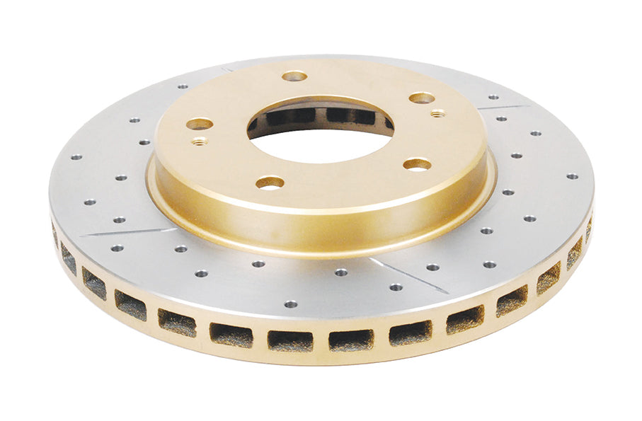 2002-2005 Dodge Stratus & More | DBA Street Series Gold Cross-Drilled/Slotted Brake Rotor [Front] | DBA421X