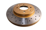 2010-2014 Honda Insight & More | DBA Street Series Gold Cross-Drilled/Slotted Brake Rotor [Front] | DBA474X