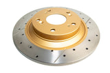 2000-2009 Honda S2000 | DBA Street Series Gold Cross-Drilled/Slotted Brake Rotor [Rear] | DBA483X