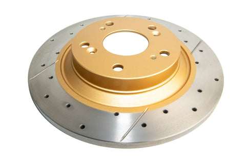 2000-2009 Honda S2000 | DBA Street Series Gold Cross-Drilled/Slotted Brake Rotor [Rear] | DBA483X