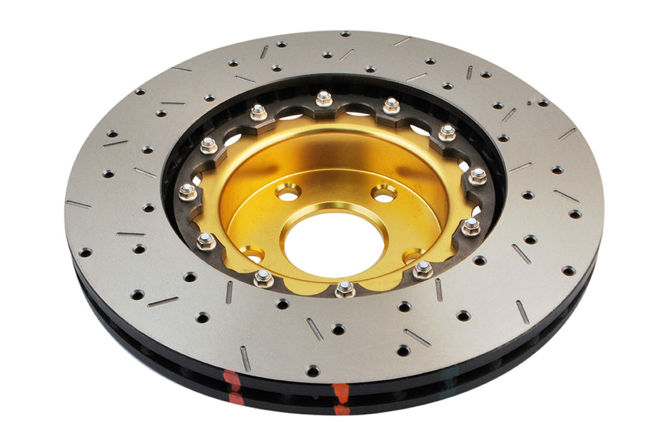 2003-2013 Subaru Forester & More | DBA 5000 Series Fully Assembled 2-Piece X2 Cross-Drilled/Slotted Brake Rotor [Front] | DBA5010GLDXS