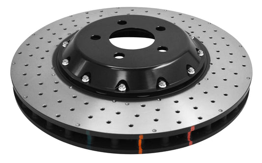 2017-2018 Ford Mustang & More | DBA 5000 Series Fully Assembled 2-Piece Cross-Drilled/Dimpled Brake Rotor [Front] | DBA52166BLKXD