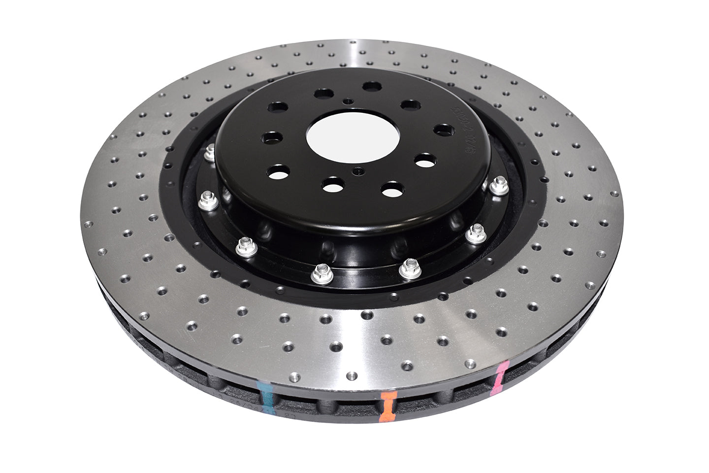 2018 Subaru WRX & More | DBA 5000 Series Fully Assembled 2-Piece Cross-Drilled/Dimpled Brake Rotor [Front] | DBA53050BLKXD-10