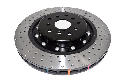 2018 Subaru WRX & More | DBA 5000 Series Fully Assembled 2-Piece Cross-Drilled/Dimpled Brake Rotor [Front] | DBA53050BLKXD-10