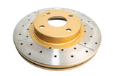 1991-1998 Mazda Protege & More | DBA Street Series Gold Cross-Drilled/Slotted Brake Rotor [Rear | Front] | DBA533X