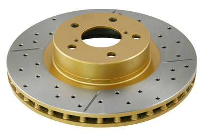 1998-2008 Subaru Impreza & More | DBA Street Series Gold Cross-Drilled/Slotted Brake Rotor [Front] | DBA648X