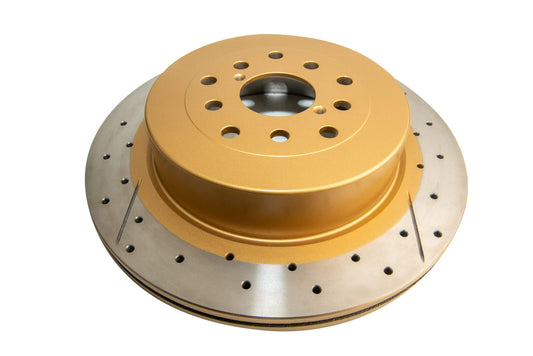 2003-2008 Subaru Impreza & More | DBA Street Series Gold Cross-Drilled/Slotted Brake Rotor [Rear] | DBA655X-10
