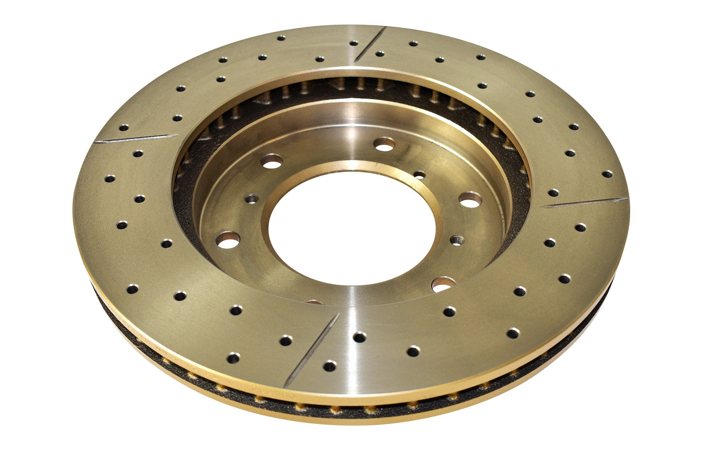 2000-2006 Mitsubishi Montero | DBA Street Series Gold Cross-Drilled/Slotted Brake Rotor [Front] | DBA660X