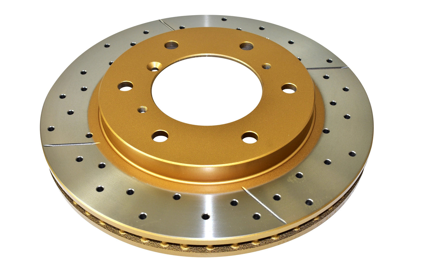2000-2006 Mitsubishi Montero | DBA Street Series Gold Cross-Drilled/Slotted Brake Rotor [Front] | DBA660X