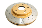 1998-2006 Toyota Camry & More | DBA Street Series Gold Cross-Drilled/Slotted Brake Rotor [Front] | DBA735X