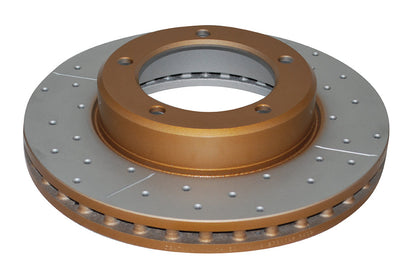 1998-2007 Toyota Land Cruiser & More | DBA Street Series Gold Cross-Drilled/Slotted Brake Rotor [Front] | DBA788X